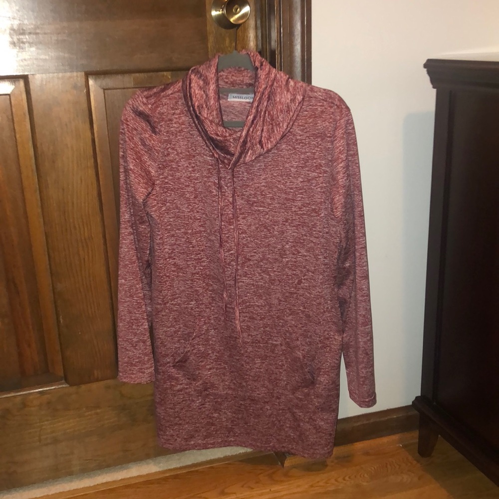 maroon and white short dress/shirt